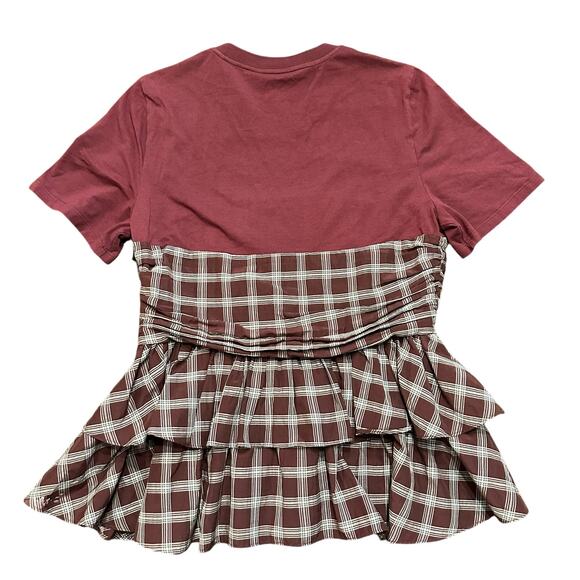 Cinq a Sept Anthro Women’s Merlot vica plaid top Size small - Picture 10 of 10